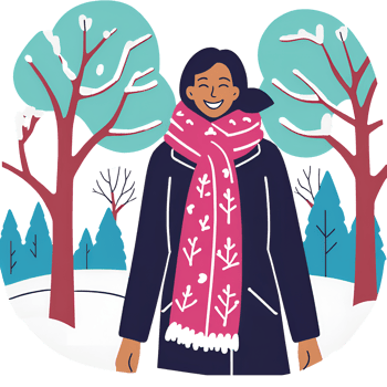 woman wearing black sweater enjoying winter png