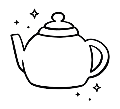 Magical teapot sketch drawing doodle witchy witch brew magic cottagecore fairycore aesthetic cute tea time lovers autumn winter fall season cozy illustration sticker isolated transparent background png