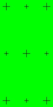 Vertical chroma key green background with tracker points. Perfect for adding VFX in social media videos. vector