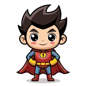 superhero boy illustration vector