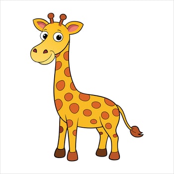 A cartoon giraffe standing on a white background vector