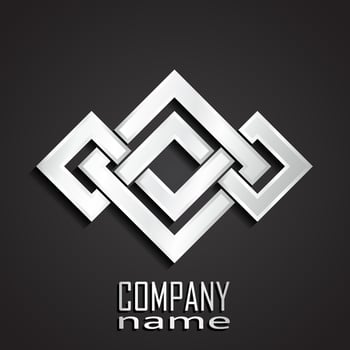 3d solver geometric square logo vector