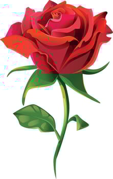 Isolated cartoon red rose vector