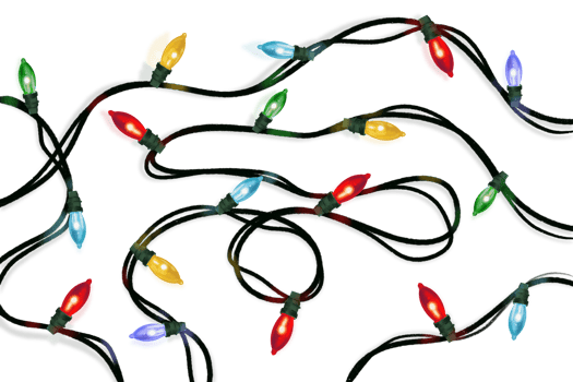 Christmas lights illustration Glowing png