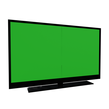 Green screen television isolated on transparent background png