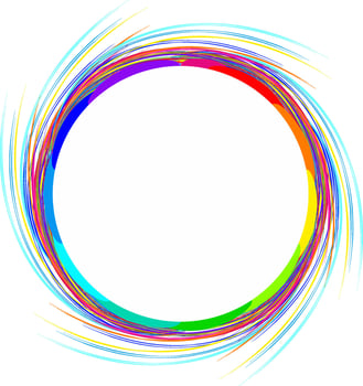 circle logo, simbol colored strokes vector