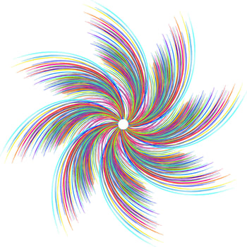 rotating blades with colorful splash strokes, modern logo vector