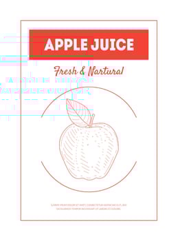 Apple Juice Banner Template, Fresh, Natural, Healthy Drink Packaging, Label, Branding Identity Illustration vector