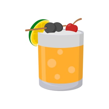 Amaretto Sour, Cocktails illustration vector