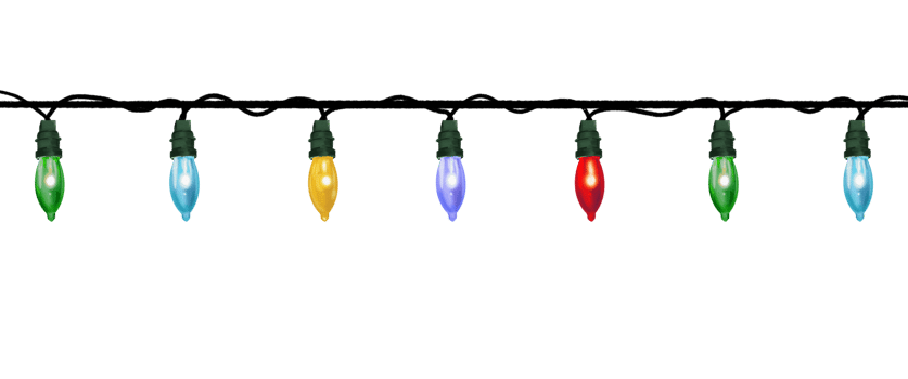 Christmas lights New Year garland png