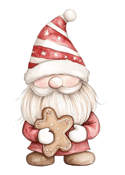Santa claus holding a gingerbread cookie png