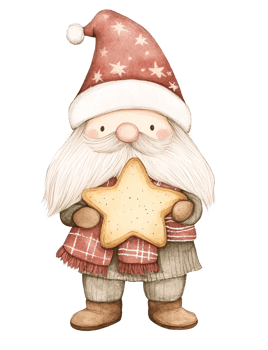 A cartoon santa claus holding a star png
