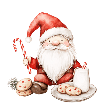 Santa claus watercolor clipart png