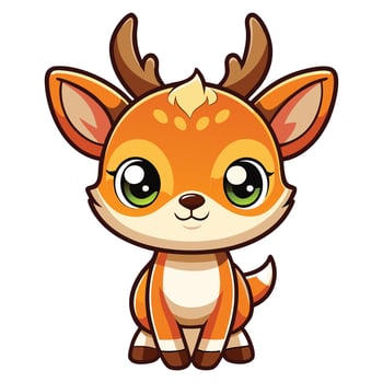 cute little deer illustration vector