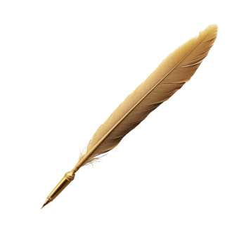 Golden feather pen png
