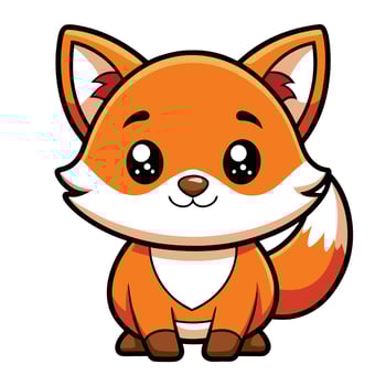 cute fox illustration vector