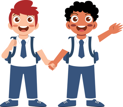 Illustration of diverse boys in school uniforms png