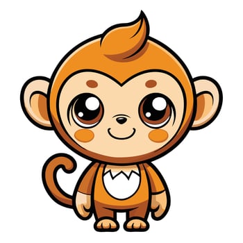 a cartoon monkey with big eyes and a big nose vector