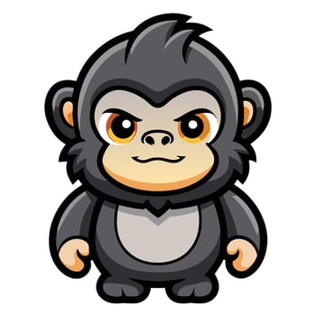 a cartoon gorilla with an angry expression vector