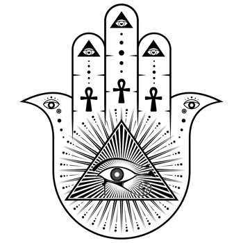 The hamsa hand with an all seeing eye png