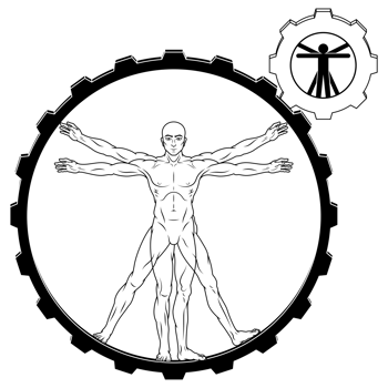 The vitruvian man is shown in a black and white image png