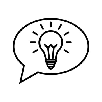 chat bubble with lightbulb icon vector