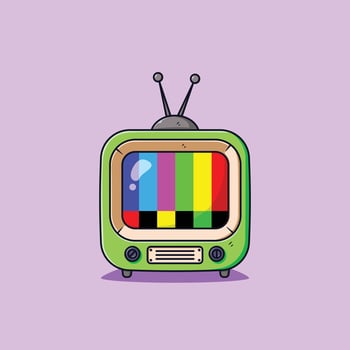 A beautiful classic light green television icon illustration concept Isolate light green tv design vector