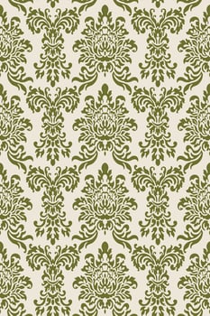 Seamless Luxurious Antique Baroque Damask Pattern On Ivory Background vector