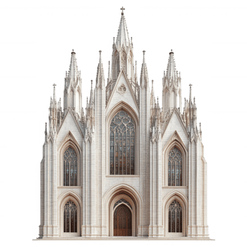 A large white church with a large tower png