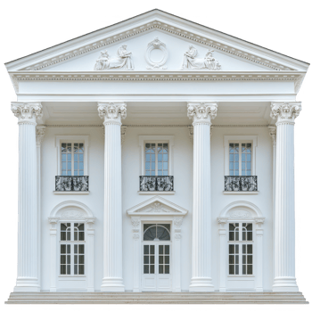 A large white building with columns and pillars png