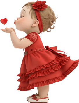Beautifully Dressed Valentines Baby Girl for Holiday Decoration Ideas. . png