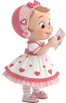 Adorable Baby Girl at Valentines Day Holiday Parade Fun. . png