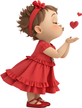 Beautiful Baby Girl at Valentines Festival for Decoration Projects. . png