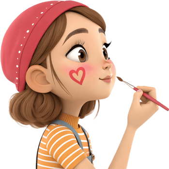 Cartoon Style Girl Posing for Valentines Festival Decoration Ideas. . png