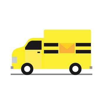 Yellow Mail Truck vector