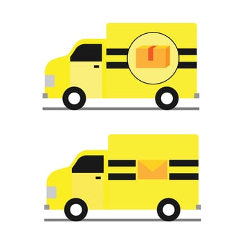 Yellow Mail Delivery Truck vector