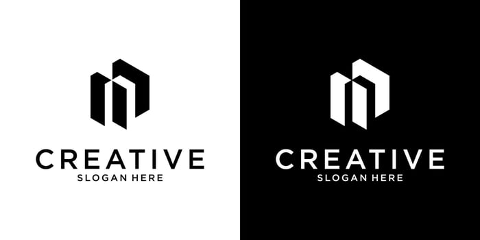 M initial letter logo design concept. vector