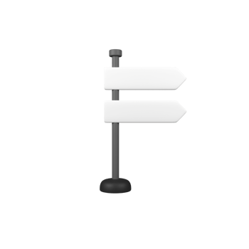 Pole with direction signs isolated 3d render icon illustration png