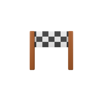 White striped finished isolated 3d render icon illustration png