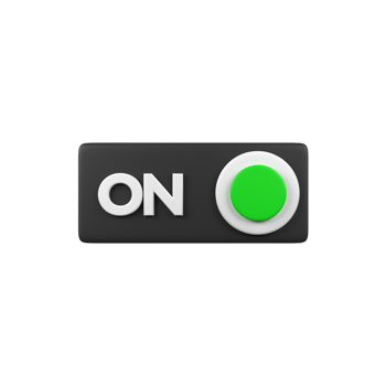On button isolated 3d render icon illustration png