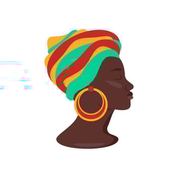 African Woman, African Symbols Illustration vector