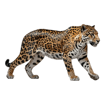 Wild jaguar on transparent background png