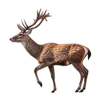 Side view of deer on transparent background png