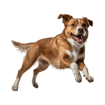 Happy dog on transparent background png