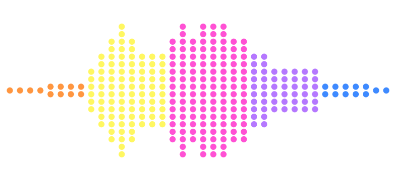 a rainbow colored sound wave icon on a transparent background png