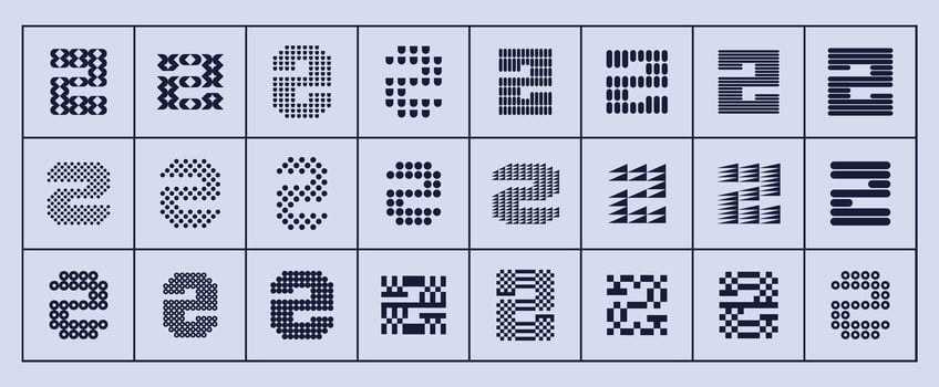 Modern technology letter Z logo, number 2 bundle vector