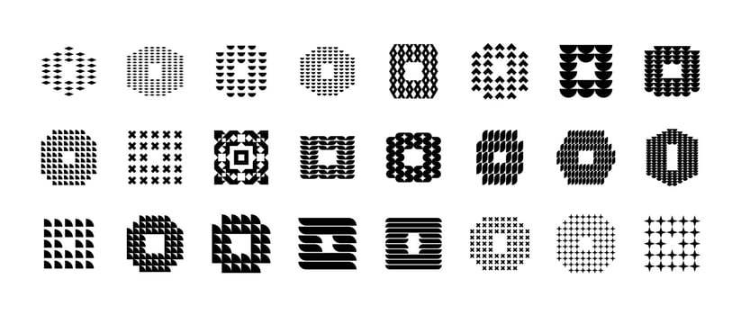 Geometric abstract letter O , number 0 logo set vector