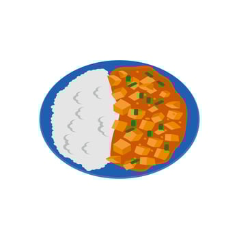 Mapo Tofu, China Symbols Illustration vector