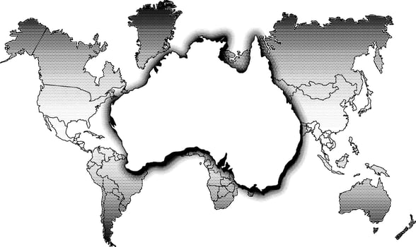 World Mad depicting Australia vector