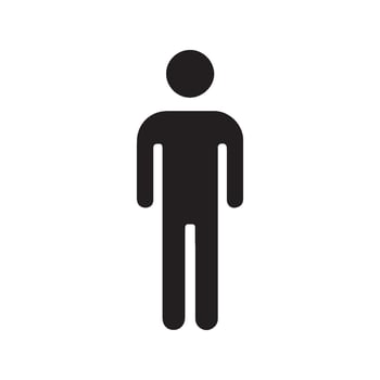 A black and white image of a man standing vector